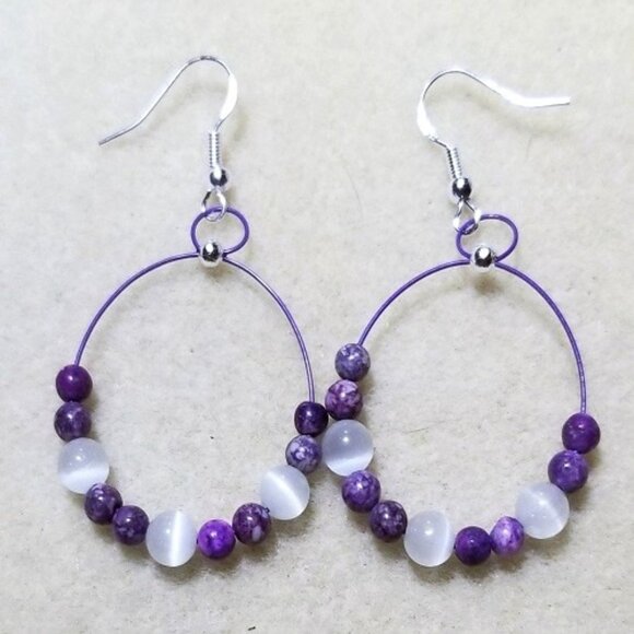 Imperial Jasper Hoop Earrings - Picture 1 of 1